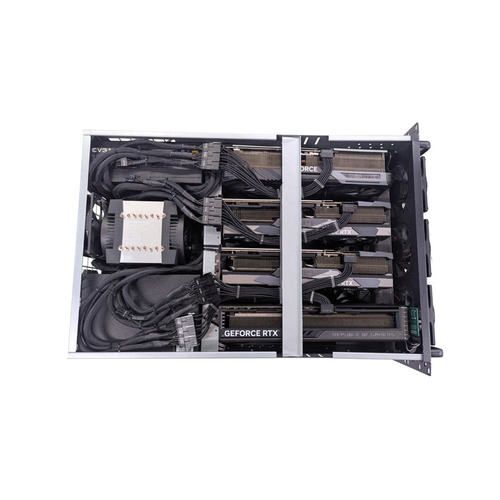 AI server with 4 graphics cards – top view