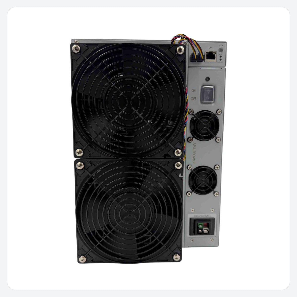 Canaan Avalon A16XP – view of the fans and power connectors