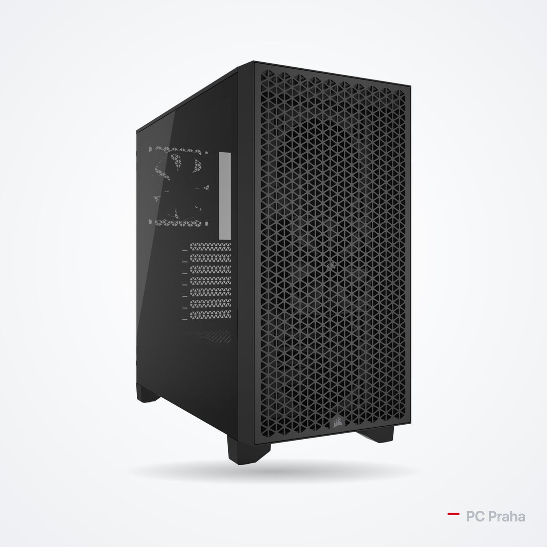 Gaming PC Ryzen 5 5600 + RX 9060 XT 8 GB – Corsair 3000D AIRFLOW case (black), official photo from the case manufacturer