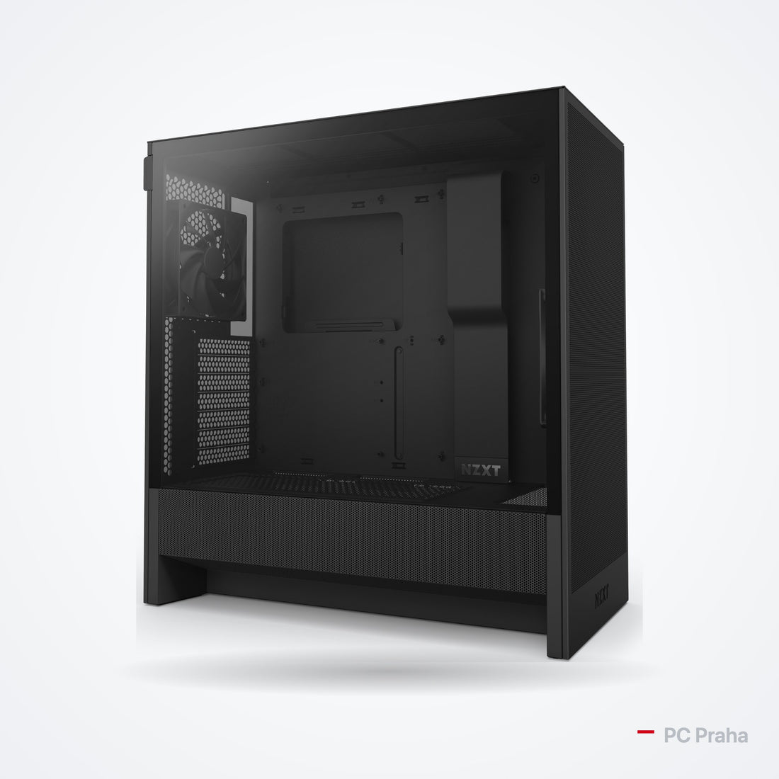 Gaming PC Ryzen 5 7500X3D + RX 9070 GRE 12 GB – NZXT H5 Flow case (2024, black), official photo from the case manufacturer