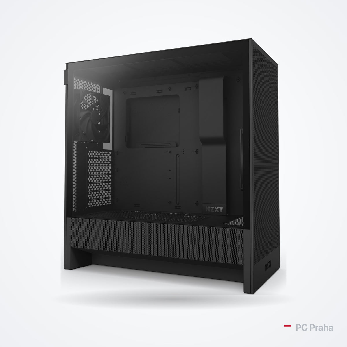 Gaming-PC Ryzen 5 7500X3D + RX 9070 GRE 12 GB – Gehäuse NZXT H5 Flow (2024, schwarz), offizielles Foto des Gehäuseherstellers