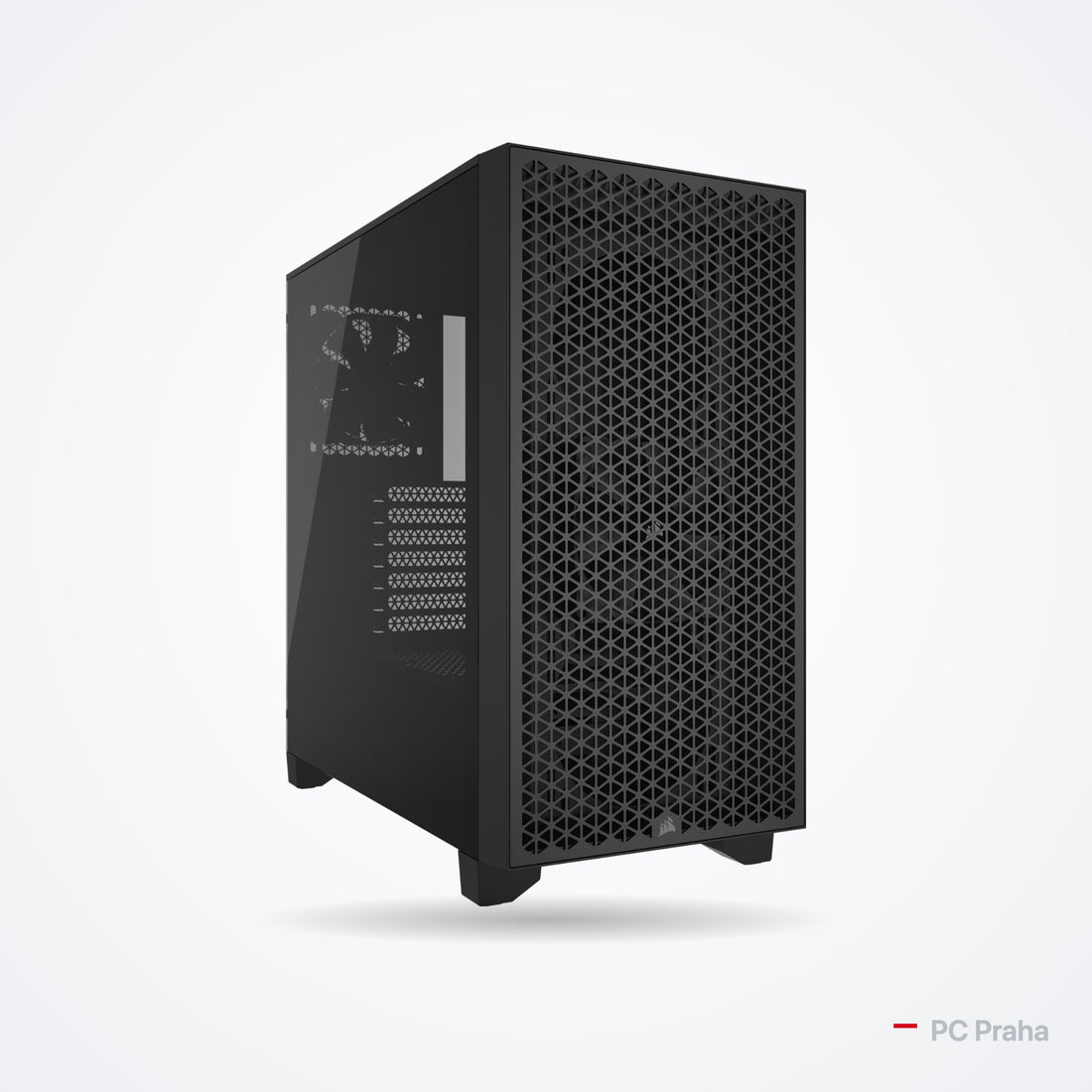 Gaming PC Ryzen 5 9600X + RX 9060 XT 16 GB – Corsair 3000D AIRFLOW case (black), official photo from the case manufacturer