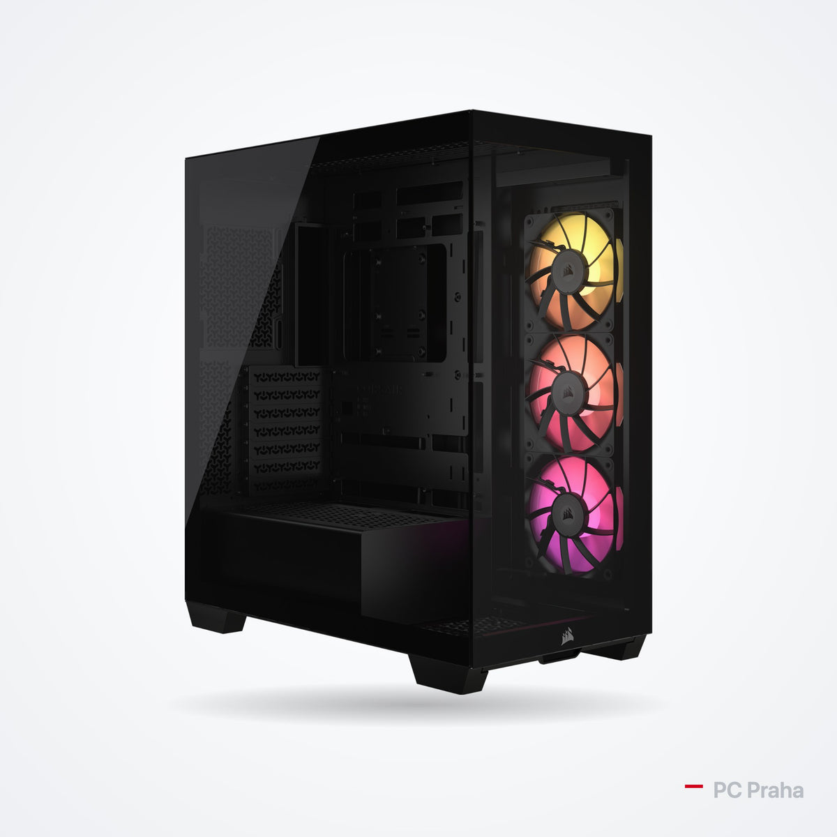 Herní PC Ryzen 7 9800X3D + RTX 5080 16 GB – skříň Corsair iCUE LINK 3500X RGB (černá), oficiální foto výrobce skříně