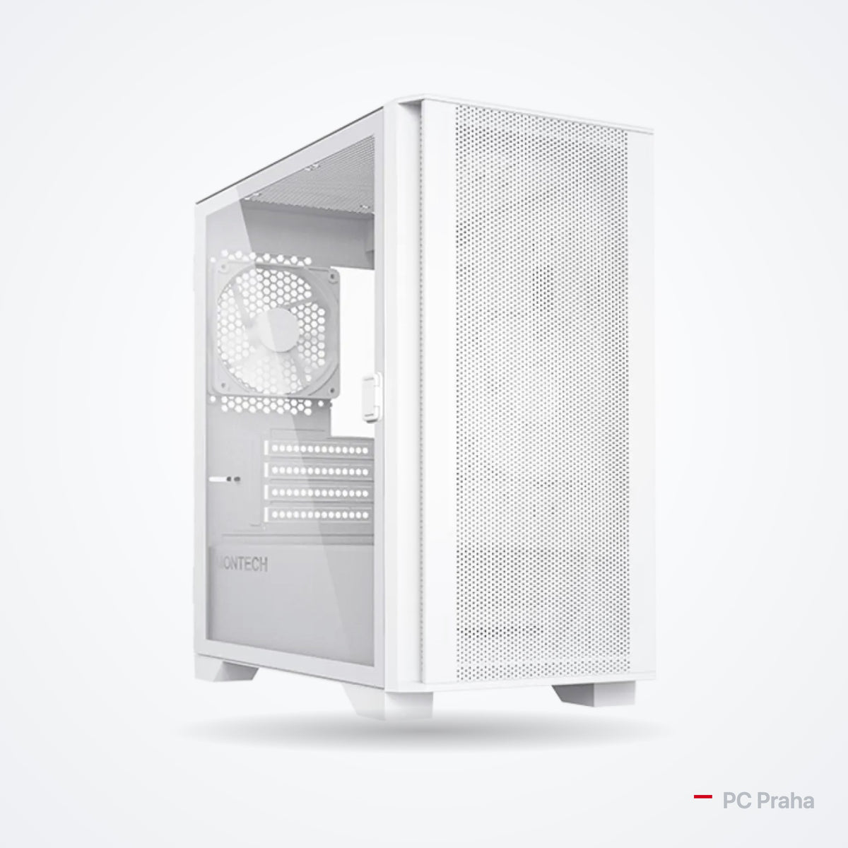 Gaming-PC White Ryzen 5 5600 + Arc B580 12 GB – Gehäuse Montech AIR 100 LITE (weiß), offizielles Foto des Gehäuseherstellers
