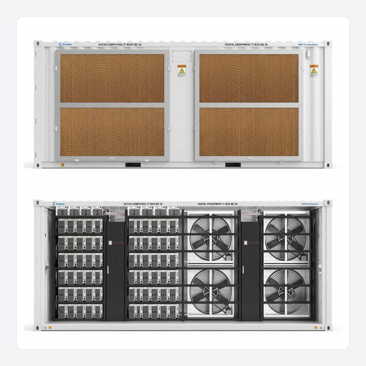 40 ft air-cooled mining container for 288 Avalon miners