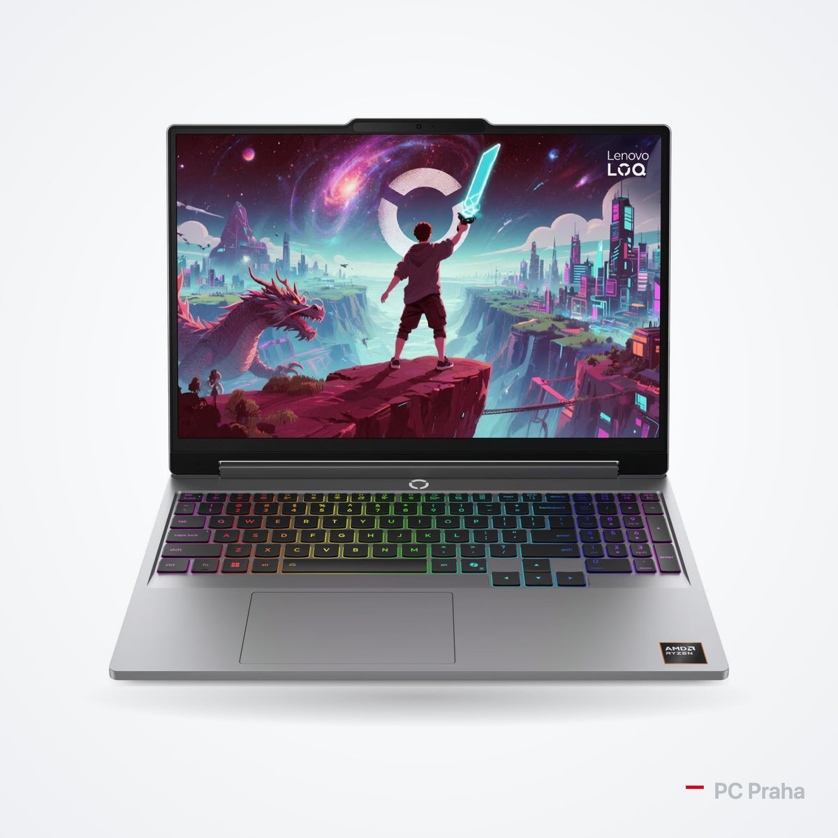 Lenovo LOQ 15AHP11 Luna Grey – oficiální foto výrobce, pohled zepředu
