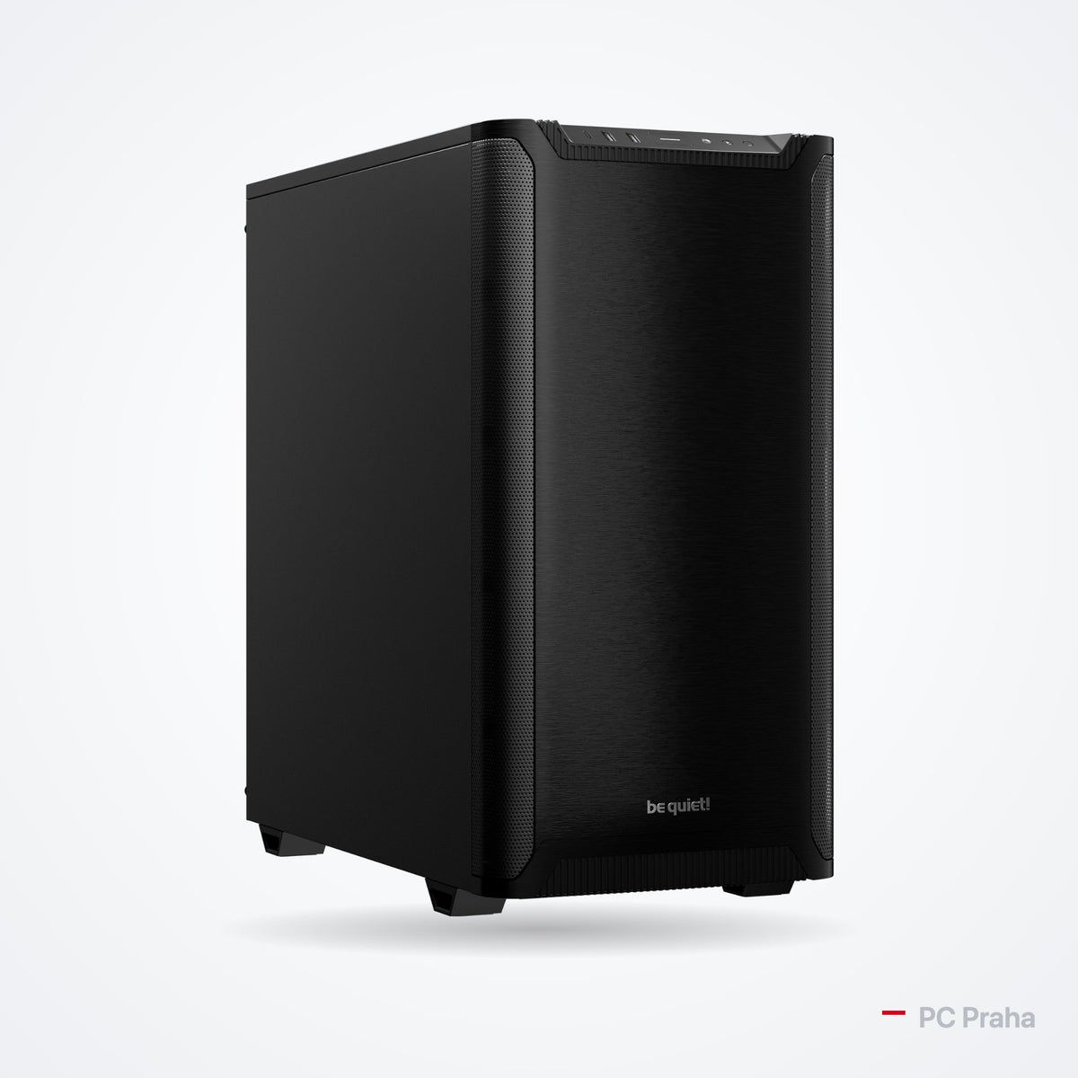 Leiser Gaming-PC Ryzen 7 9700X + RX 9070 16 GB – Gehäuse be quiet! Pure Base 501 (schwarz), offizielles Foto des Gehäuseherstellers
