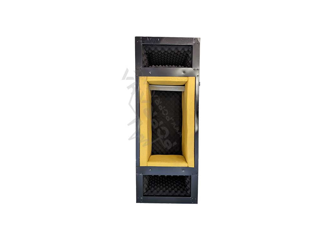 PC Praha 55 soundproof box in a garden shed