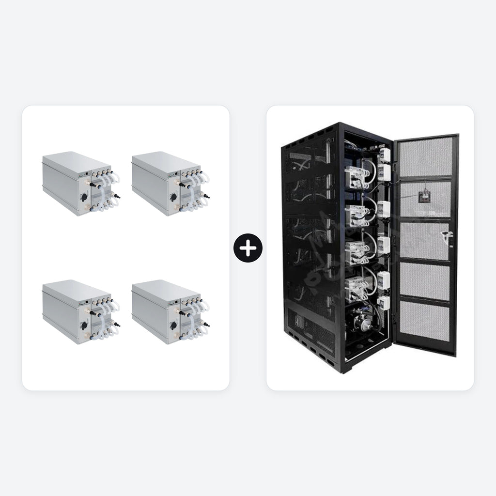 Mining set – 4× Antminer S19 XP+ Hyd 293 TH/s + Bitmain ANTRACK V1 rack