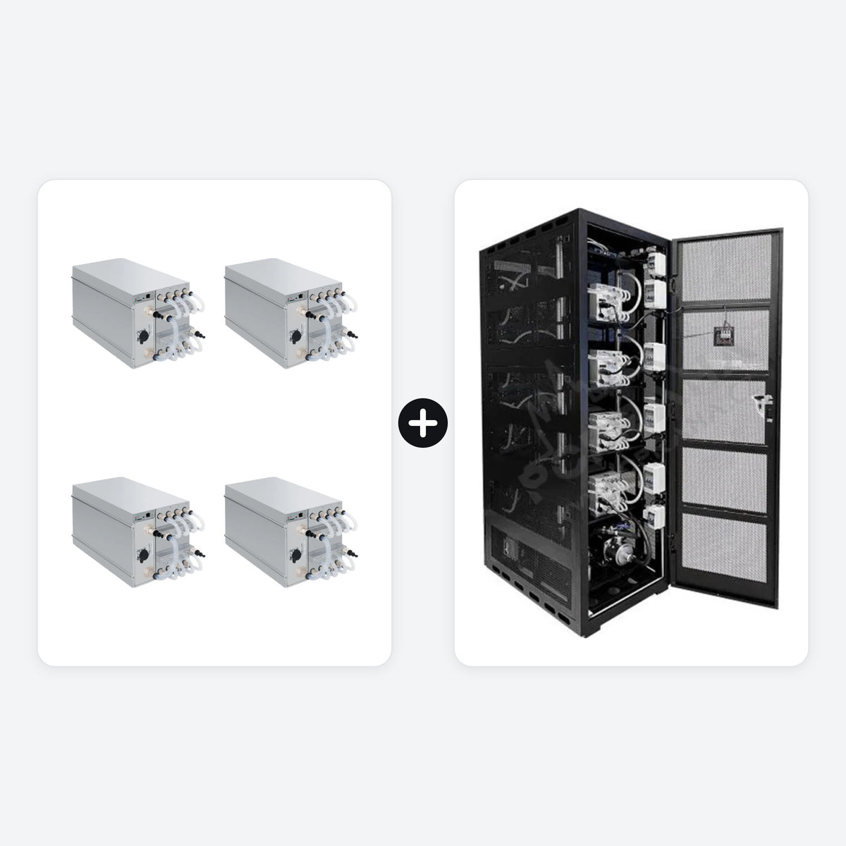 Mining set – 4× Antminer S19 XP+ Hyd 293 TH/s + Bitmain ANTRACK V1 rack