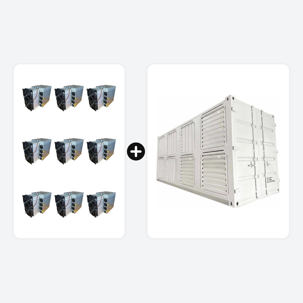 Těžební set – vzduchový kontejner 20 ft + 189× Antminer S21 XP