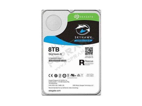 Dysk twardy 8 TB HDD - 7200 obrotów 256 MB pamięci podręcznej - 8000 GB Seagate SkyHawk 8 TB
