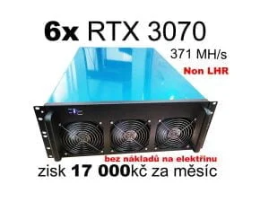 Máy tính khai thác tiền điện tử - 6x 3070 NON LHR - 371 MH/s