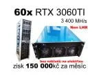 Granja minera profesional: 60x 3060TI NO LHR: 3400 MH / s