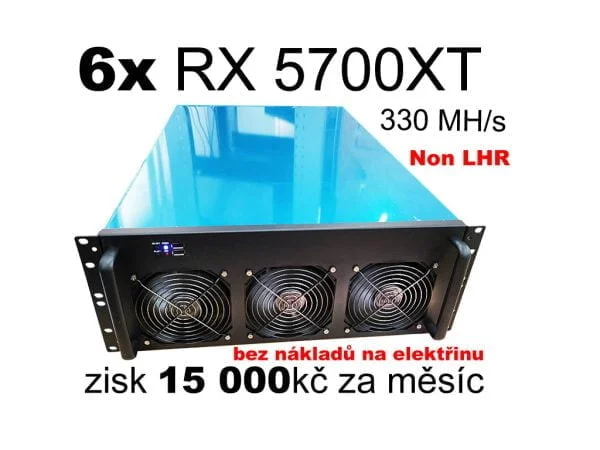 Plate-forme minière 6x RX 5700 – RX 5700XT – 330 Mh/s