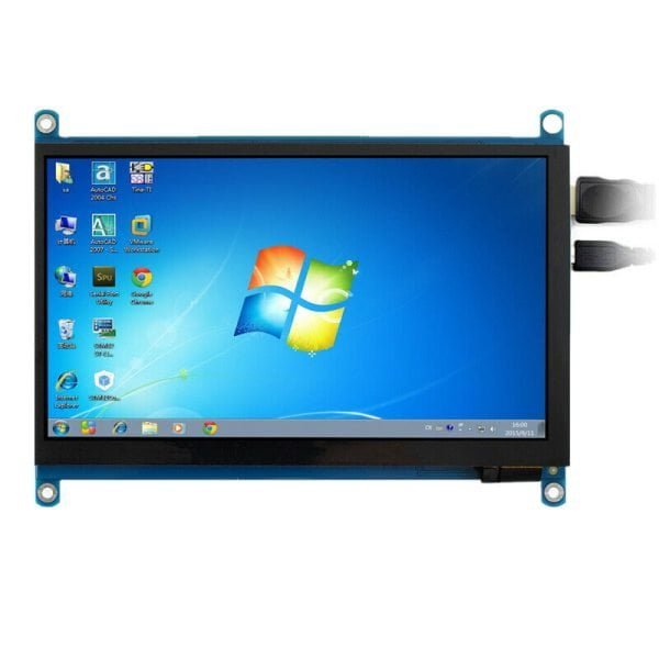 7 hüvelykes 1024 × 600 kapacitív érintőképernyő HDMI IPS LCD kijelző Raspberry Pi-hez