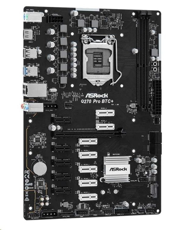 ASRock MB Sc LGA1151 Q270 PRO BTC+, Intel Q270, 2xDDR4, 1xHDMI