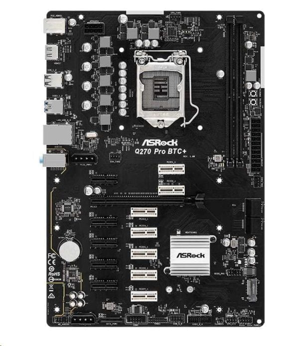 ASRock MB Sc LGA1151 Q270 PRO BTC+, Intel Q270, 2xDDR4, 1xHDMI