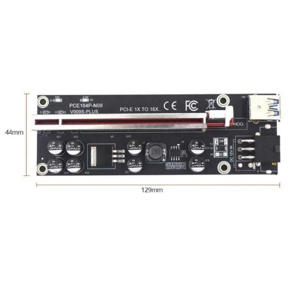 VER009S Plus Extension Riser Card PCI-E Riser Express 1X 16X USB3.0 Cable Mining