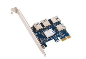Adaptér z PCI-E 1x na 4 porty pre RISER