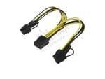 Strømreduktion 8-PIN PCIe til 2x (6+2) PCIe 18 AWG