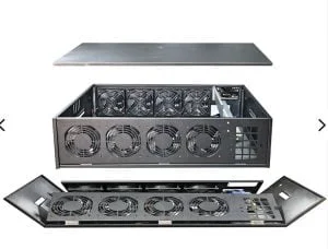 Mining-Gehäuse für 8 GPUs – 8 PCI-e 16x ohne Lüfter