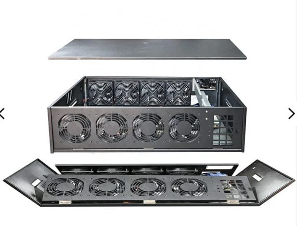 mining-case-for-8-gpu---8-pci-e-16x-without-fan Mineboks til 8 GPU'er – 8 PCI-e 16x uden blæser