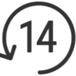 14 Tage kostenlose Rücksendung Logo weiß bg