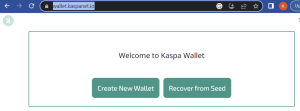 KASPA wallet - create